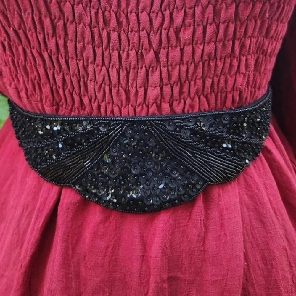 Vintage Twilight Collection Small BlackWaist Belt Embellished‎ Sparkle Beaded